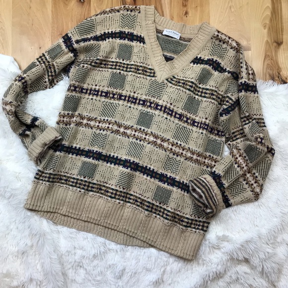 Vintage Sweaters Vintage Chunky Knit Grandpa Sweater Poshmark
